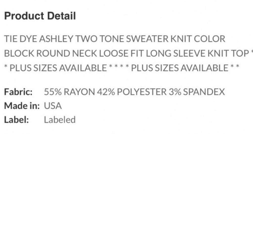 Two Tone Tie Dye Ashley Knit Lightweight Color Block Sweater - Picture 12 of 12